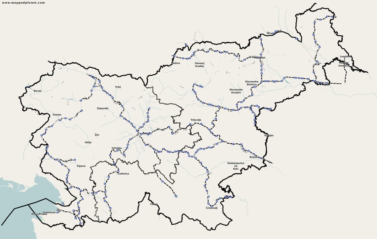 Eslovénia trem mapa