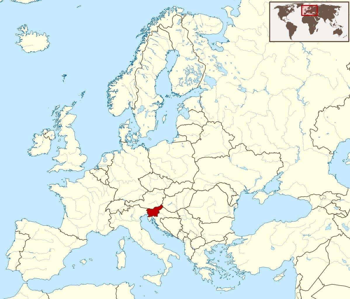 Eslovénia localização no mapa