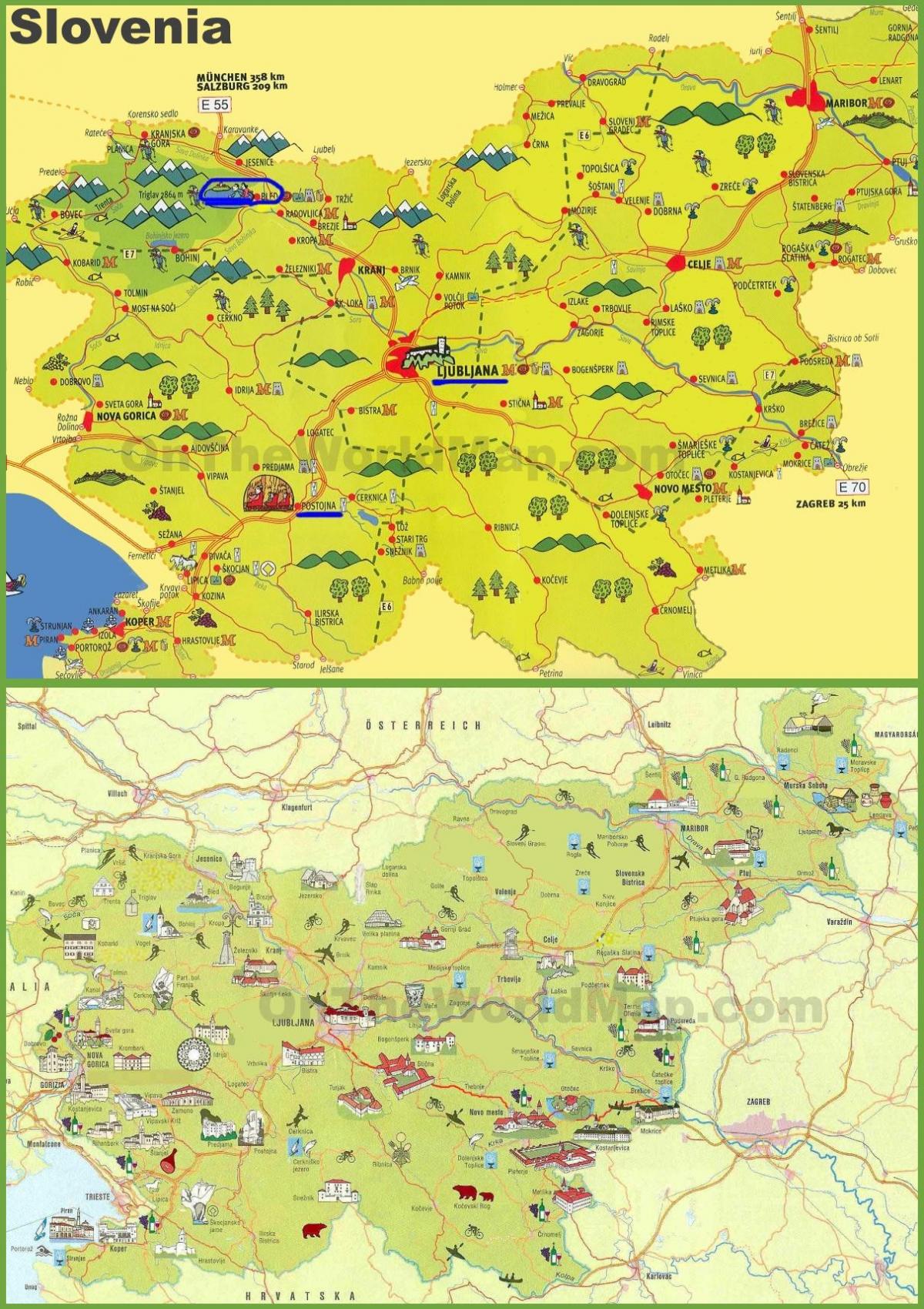 Eslovénia mapa de viagens