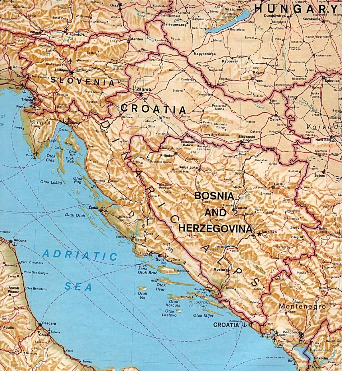 mapa mostrando a Eslovénia