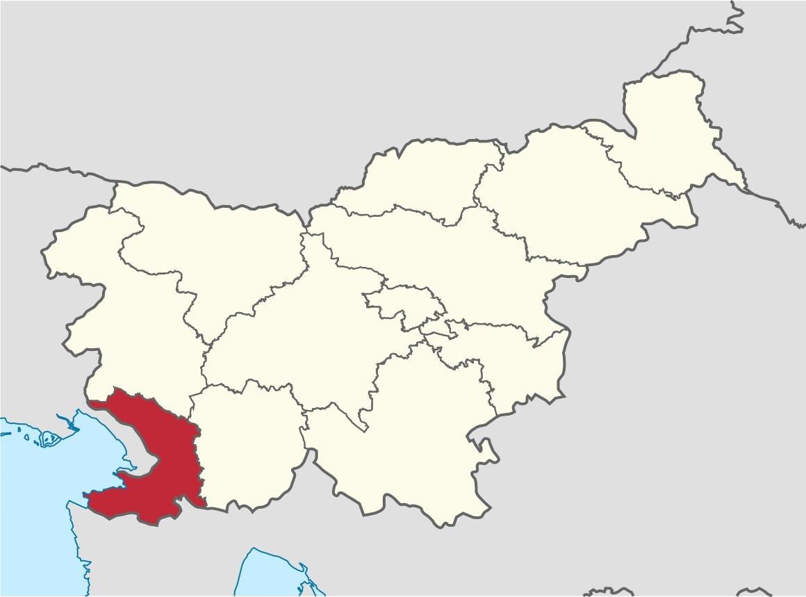Mapa do karst Eslovénia
