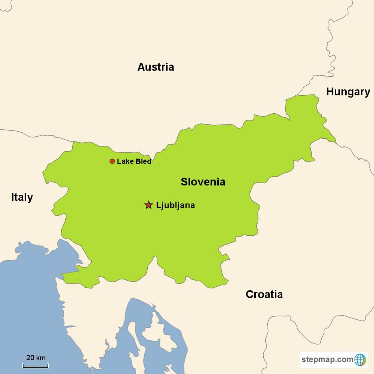 Mapa de ljubljana, Eslovénia