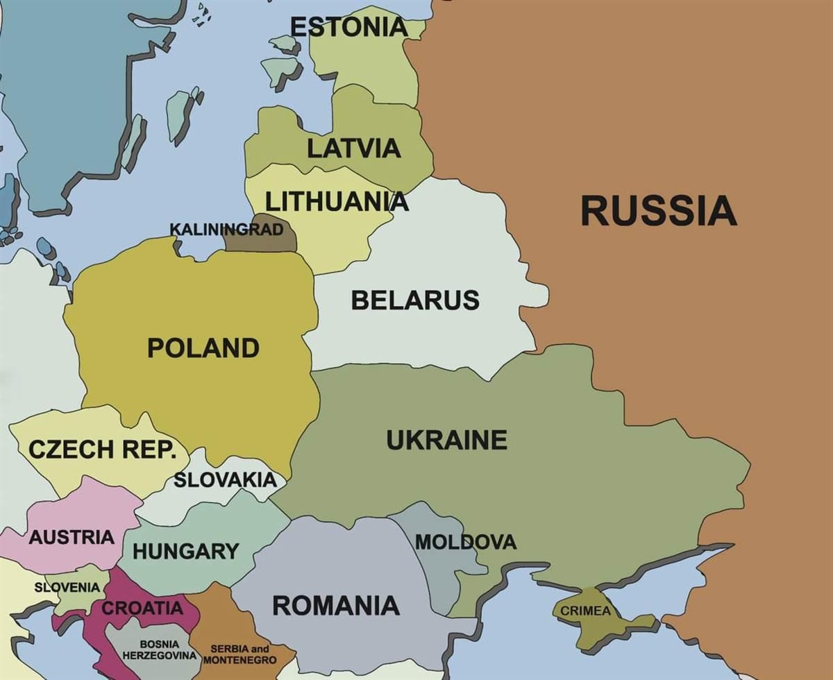 Mapa de Eslovénia e países vizinhos