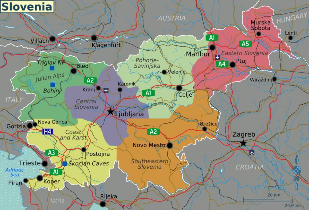 Eslovénia mapa do país
