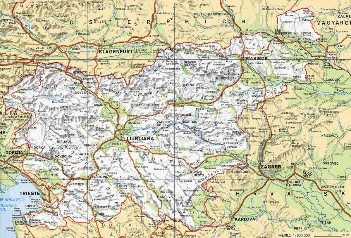 Mapa de terme Eslovénia