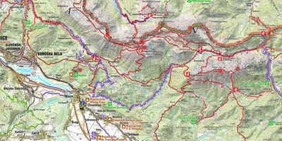 Mapa dos alpes Eslovenos