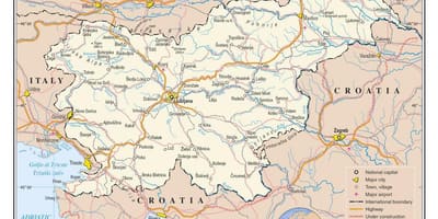 Mapa da Eslovénia cidades