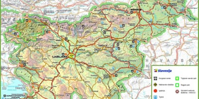 Mapa da Eslovénia estrada