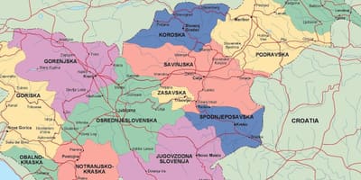 Mapa político da Eslovénia