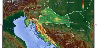 Mapa topográfico da Eslovénia