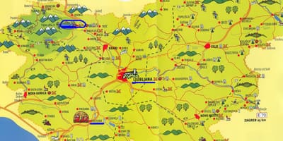 Mapa da Eslovénia turismo