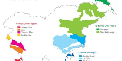 Mapa da Eslovénia vinho